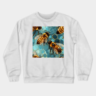 Honeycomb and Bee Pattern 11 Crewneck Sweatshirt